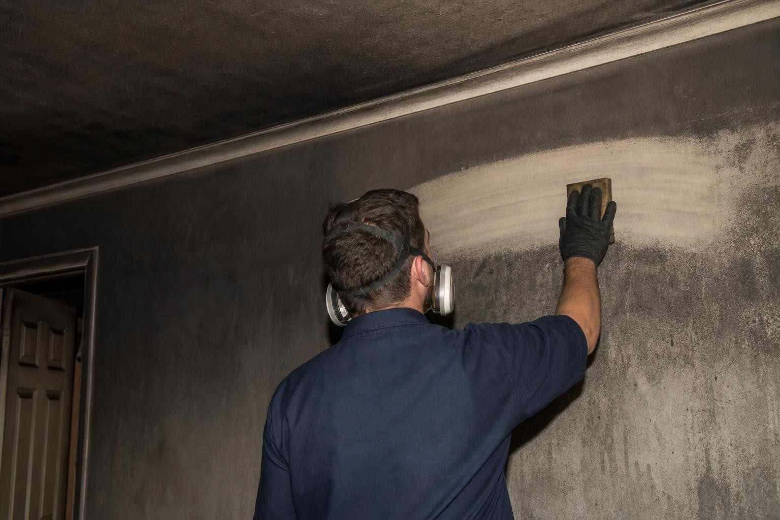 Soot cleanup after a fire in a Dallas TX home